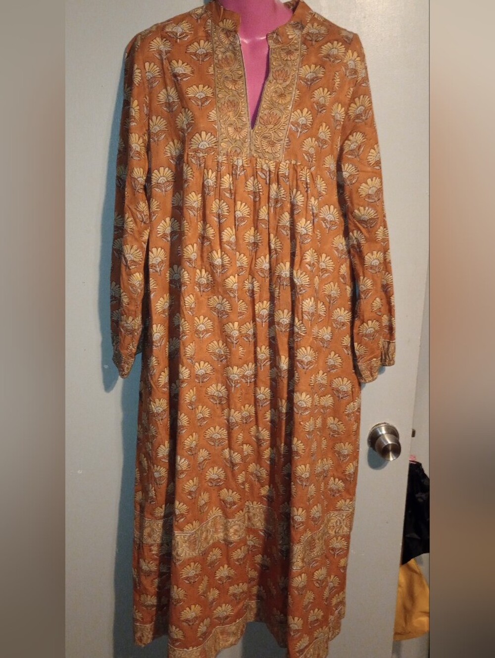 Victoria Dunn Burnt Orange Floral Print Dress